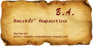 Baczkó Augusztina névjegykártya